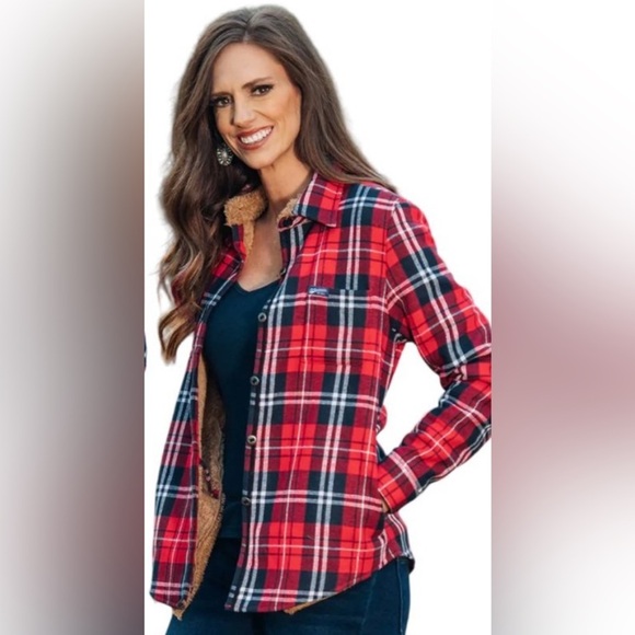 STS Ranchwear Plaid Sherpa Fleece Flannel Jacket - Picture 1 of 13